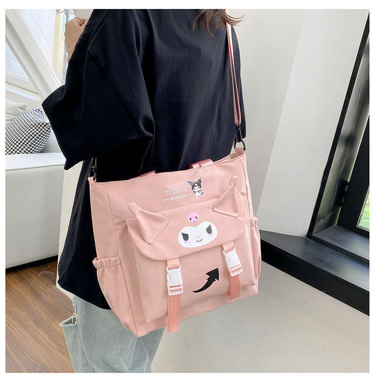 Women Kuromi Shoulder Messenger Bag Cute Girl's Cartoon Travel Storage Bag Gifts