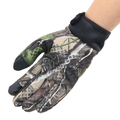 Men Hunting Gloves Nylon Fleece Full Fingers Cycling Bike Anti Skid Touch Screen
