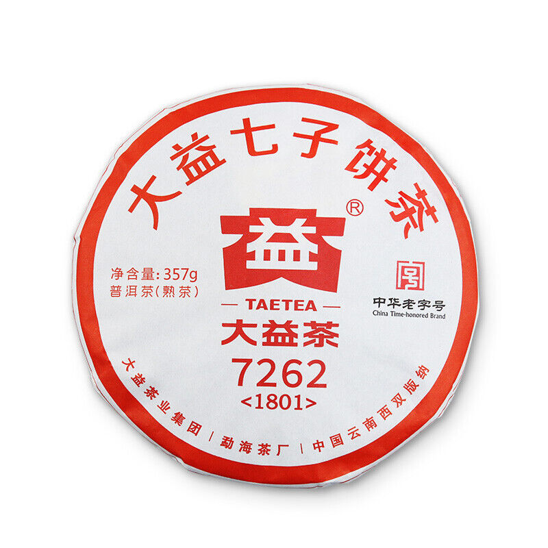 China TAETEA Dayi Ripe Puerh 7262 Classic Pu'er Tea Organic Black Tea 357g