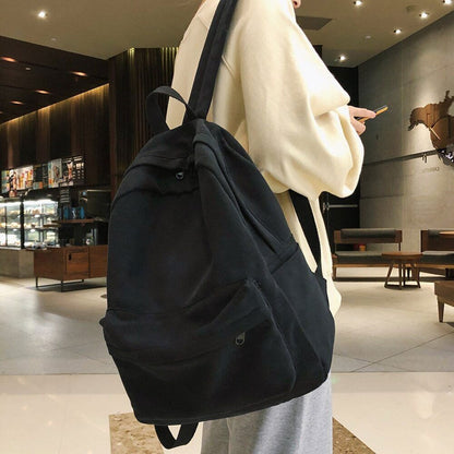 School Backpack Women Cotton Canvas School Bag Girl Backpacks Ladies