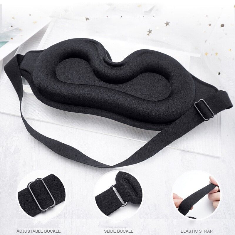 3D Sleep Mask Silk Men Women DryEye Sleeping Padded Shade Cover Travel Blindfold