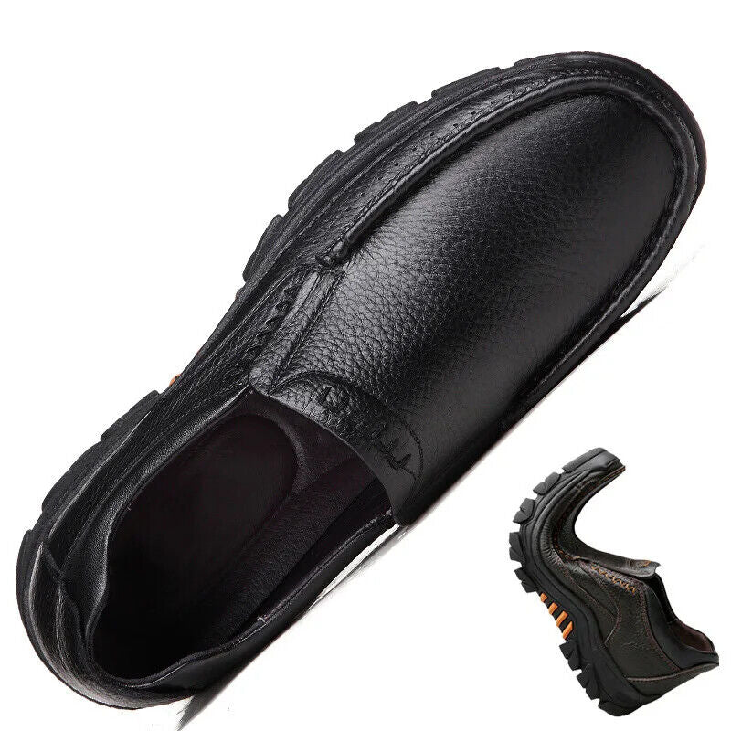 Spring Autumn Genuine Leather Shoes Men's Loafers Male Footwear Rubber