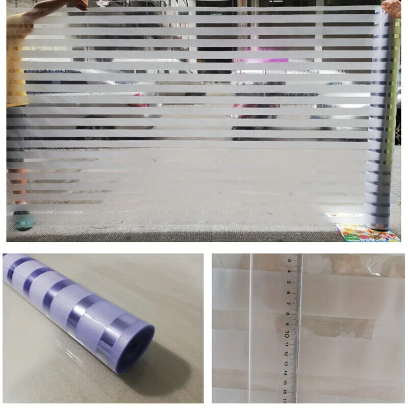 Glass Window Film PVC Frosted Privacy Stripe Self-Adhesive DIY Door Static Cling