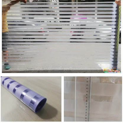 Glass Window Film PVC Frosted Privacy Stripe Self-Adhesive DIY Door Static Cling