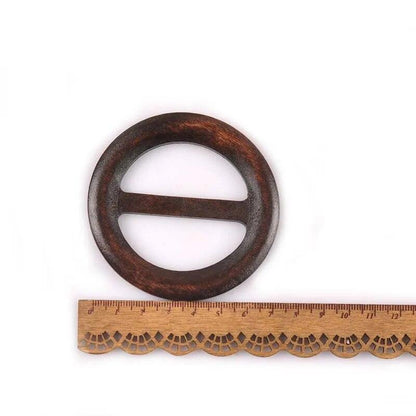 Wooden Round Ring Buckle Wood Windcoat Belt Buckles Garment Ornament Ac