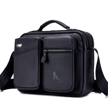 100% Genuine Leather Men's CrossBody Bag 11" Sling Shoulder Bag Business Handbag