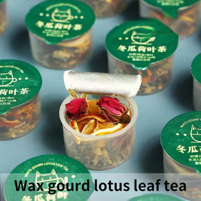 100g Wax Gourd Lotus Leaf Tea Chinese Herbal Tea Small Can Package Slimming Tea