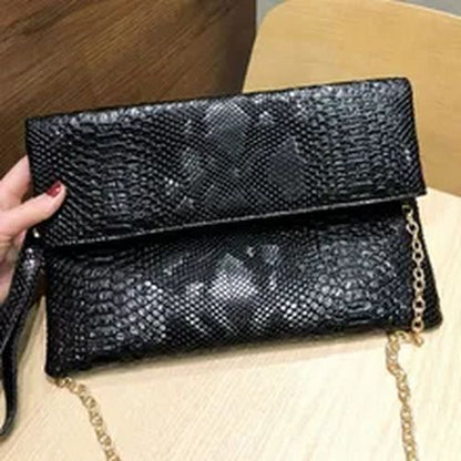 Snake Pattern Leather Crossbody Bag For Women Messenger Bag Shoulder Bag Handbag