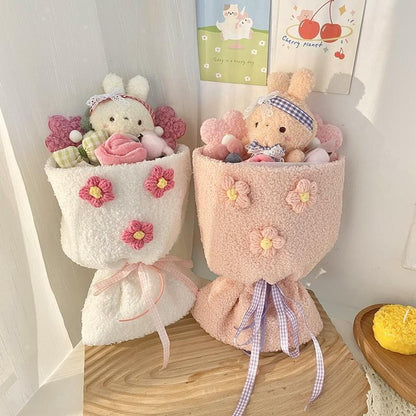 Cute Plush Doll Bouquet MyMelody Kuromi Cinnamoroll Stuffed Toy Doll Flower Gift