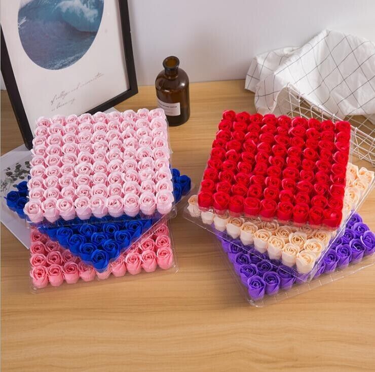 81Pcs Rose Box Flower Petal Scented Bath Soap Foot Body Bath Wedding Decoration