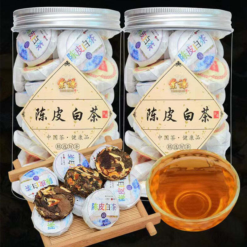 Chinese Shoumei Tea Tangerine Peel Old White Tea Portable Mini White Tea Cake