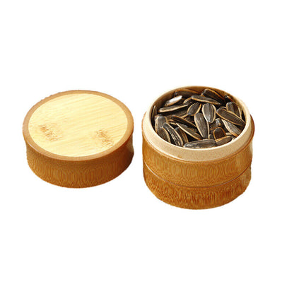 Bamboo Tea Storage Box Tea Canister Lid Seal Kitchen Storage Jars Accessories