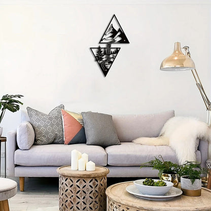 Mountain Wall Art Waterfall Metal Wall Art Ornaments Home Decor Metal Wall Art