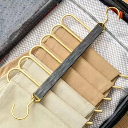 Clothes Hangers Aluminum Alloy Multi-Function Trouser Rotatable Folding Rack