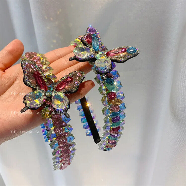 Women Headband Vintage Baroque Flower Big Diamond Luxury Fashion Party Hairbands