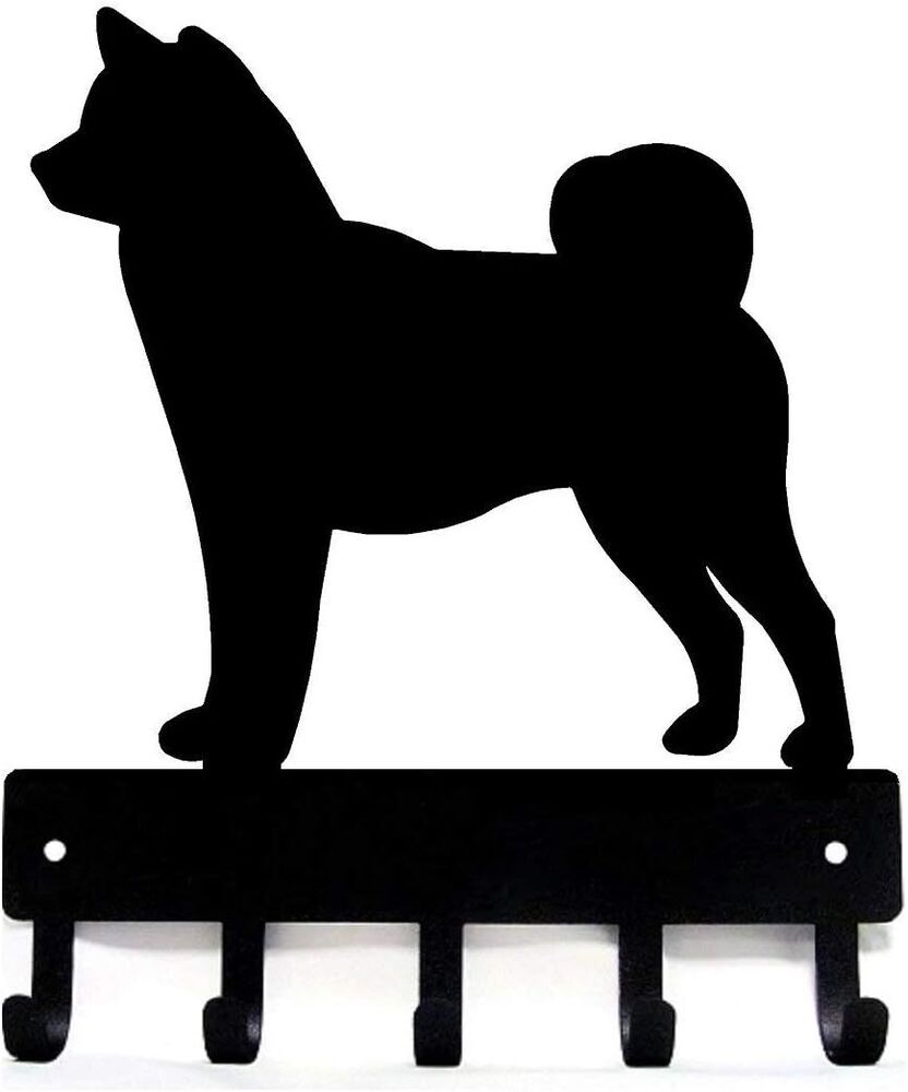 Shiba Inu Dog - Key Hooks & Keychain Holder - 6 inch Wide Metal Wall Art