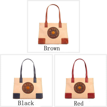 Luxury Women's Bag, Retro Top Cow Leather Tote Bag, Sling Shoulder Bag Hobo