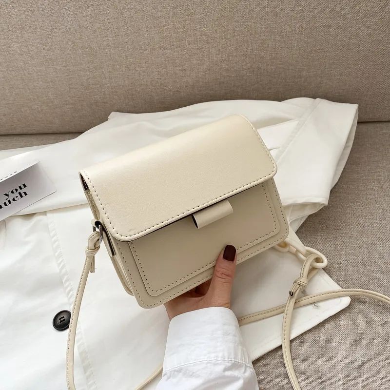 Small Crossbody Bag Lightweight Synthetic Leather Messenger Flap Handbag Purse