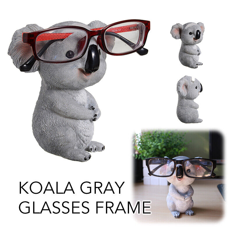 Cute Koala Figurines Glasses Holder Resin Statue Eyeglasses Pen Display Stand