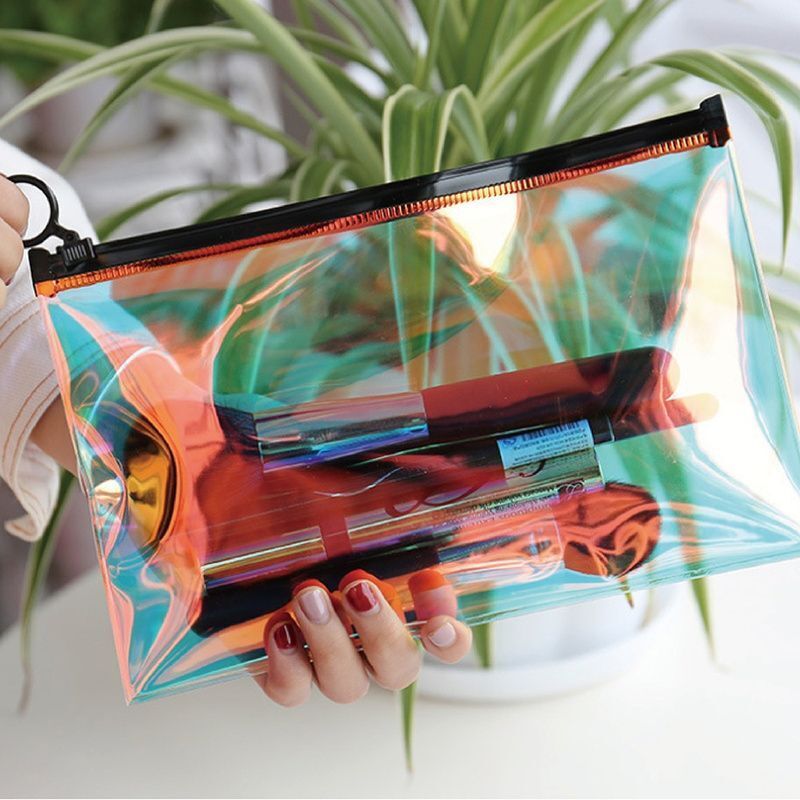 Travel Cosmetic Bags Transparent Big Makeup Pouch Toiletry Brush Organizer Case