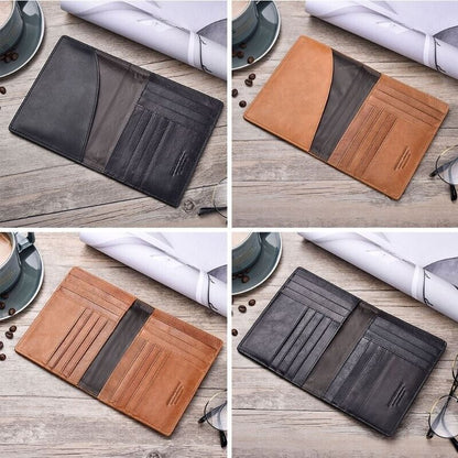 Men Wallet Genuine Leather Passport Organizer Holder ID Card Cover 11x1.5x14.5cm