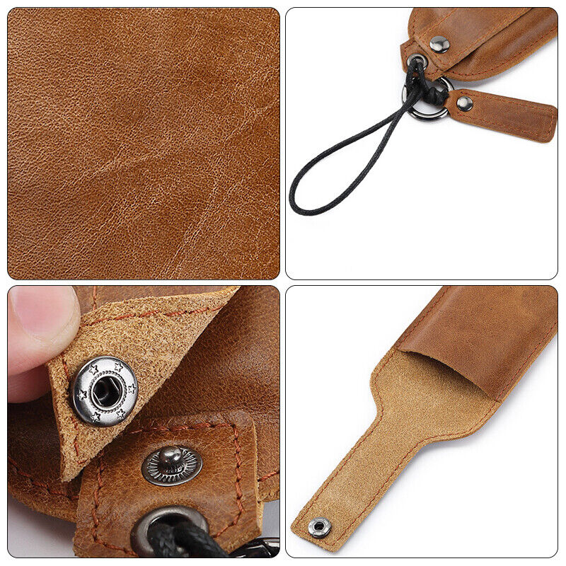 1pcs Car Key Holder Cover Key Chain Bag Leather Remote Fob Case Pouch Unisex