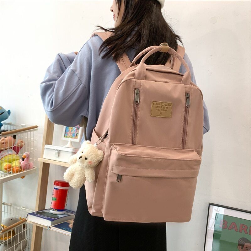 Zipper Women Backpack Laptop Backpack Student Shoulder Bag Schoolbag