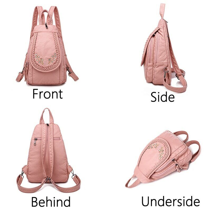 High Quality Backpack Women New Leather Backpack School Bag for Teenage Girls