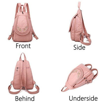 High Quality Backpack Women New Leather Backpack School Bag for Teenage Girls