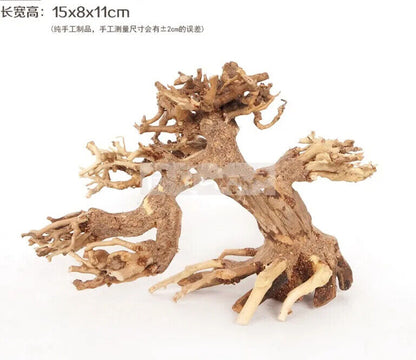 Aquarium Ornament Wood Bonsai Christmas Tree Tank Moss Trunk Driftwood DIY Decor