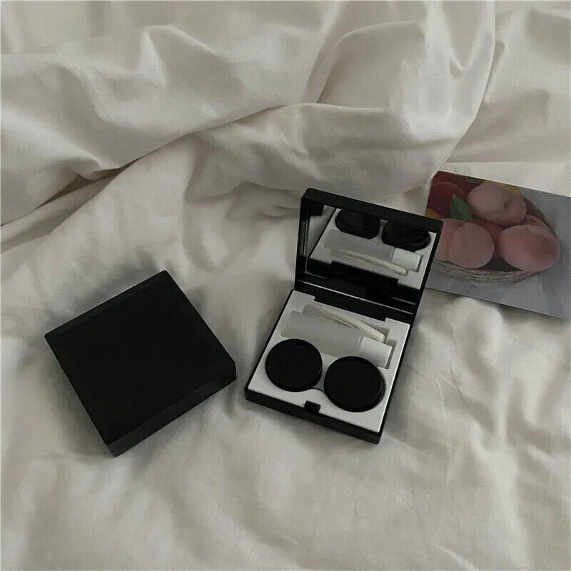 Contact Lens Cases Plastic Elegant DIY Travel Container Double Box 6.3x6.3x2.3cm