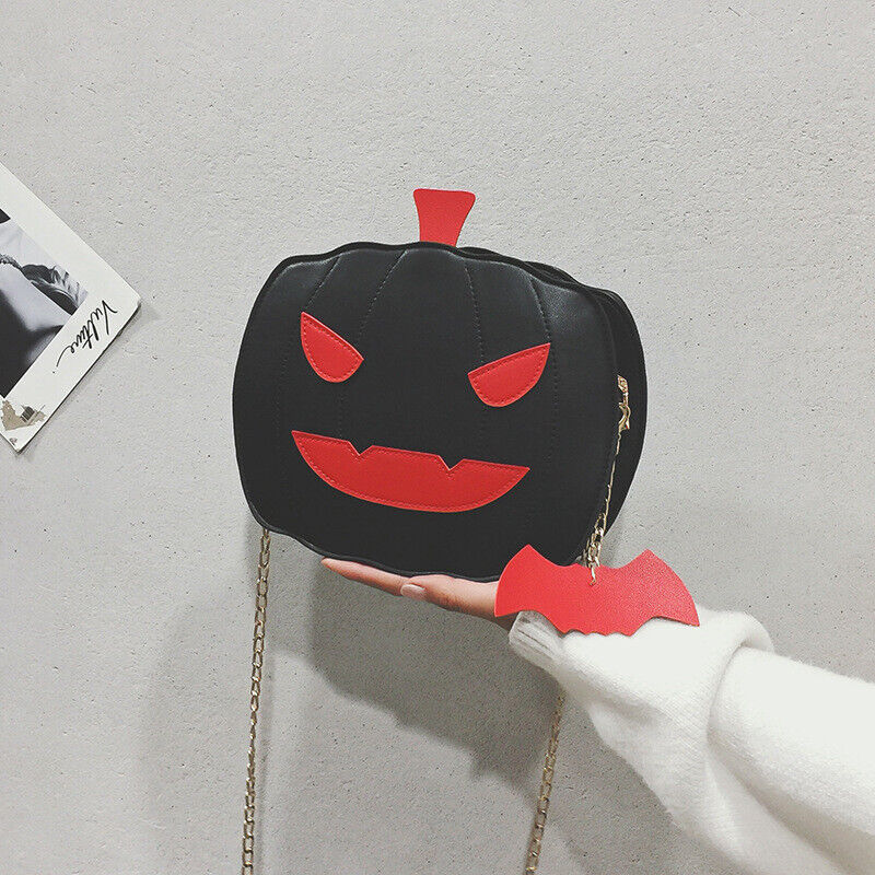 Women Pumpkin Handbag Halloween Candy Bag Little Devil Shoulder Messenger Bag