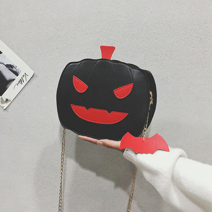 Women Pumpkin Handbag Halloween Candy Bag Little Devil Shoulder Messenger Bag