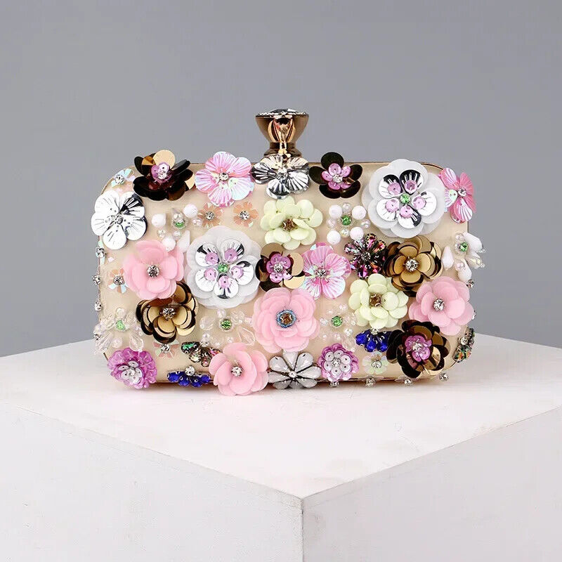 Women's Handmade Flower Beaded Banquet And Wedding Party Evening Bags
