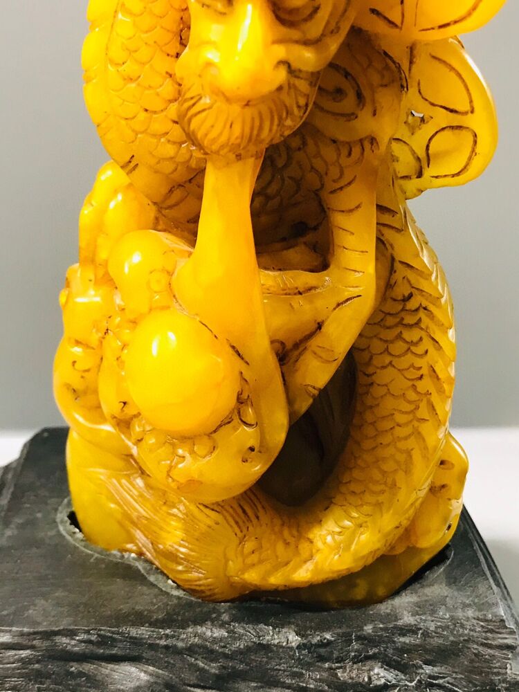 Chinese Shoushan Tianhuang Stone Carved Dragon Statue Seal Decor Collectible Art