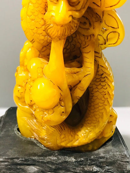 Chinese Shoushan Tianhuang Stone Carved Dragon Statue Seal Decor Collectible Art