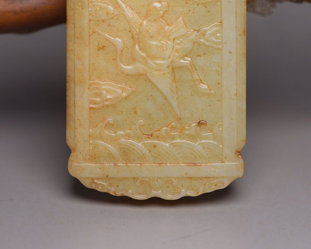 Chinese Beautiful Natural Hetian Jade Carving Figure Story Fine Pendant Jewelry