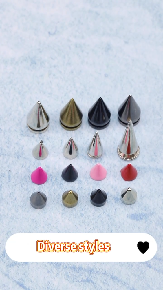 Studs & Spikes 25Pcs Punk Buttons Rivets Set DIY Craft Clothes Garment Screwback