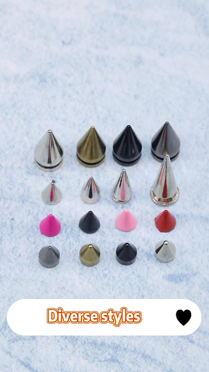 Studs & Spikes 25Pcs Punk Buttons Rivets Set DIY Craft Clothes Garment Screwback