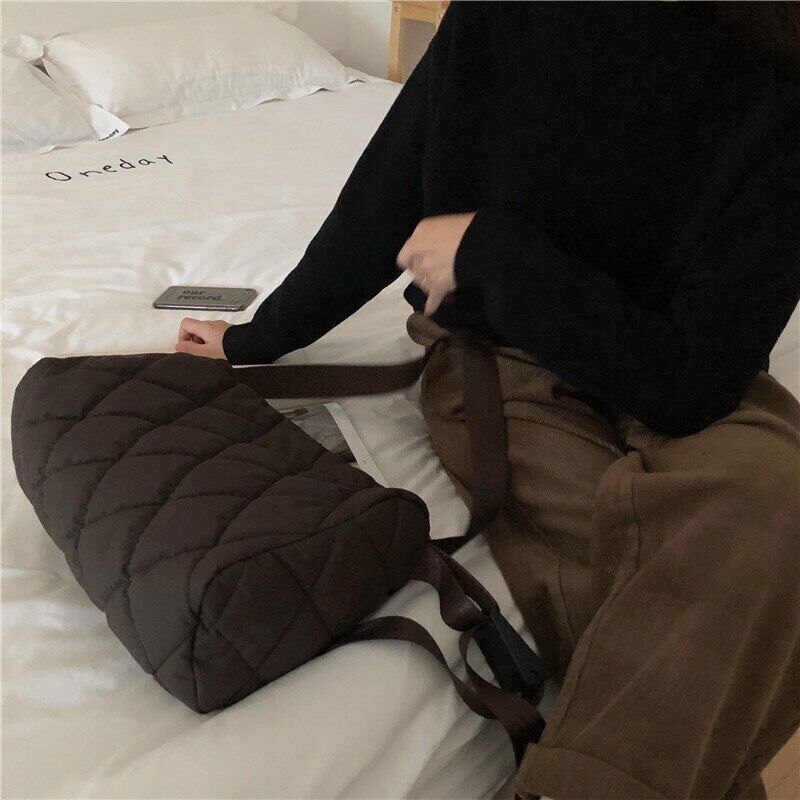 Black Quilted Bag Handbags Women's Bag Fashion All-Match Shoulder Bag Tote Bag