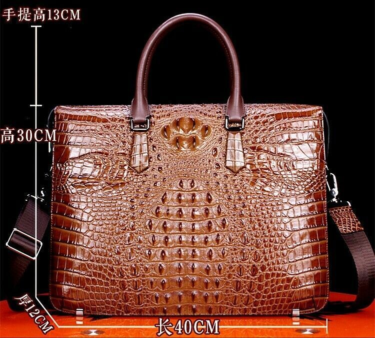 100% Real Thai Alligator Skin Men's Luxury Business Briefcase Handbag Large Bags