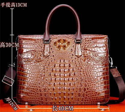 100% Real Thai Alligator Skin Men's Luxury Business Briefcase Handbag Large Bags