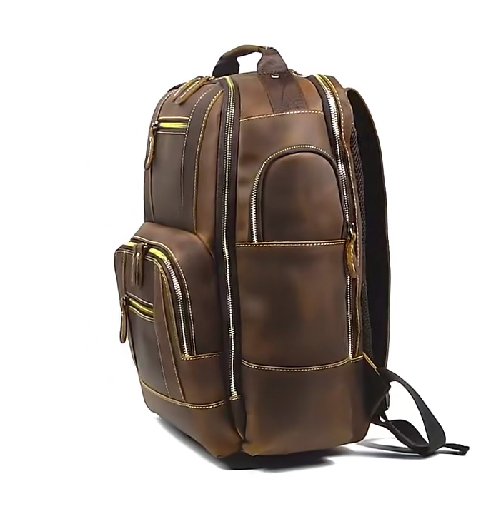 Men's Genuine Leather Backpack Shoulder Bag Travel School Laptop Bags Daypack