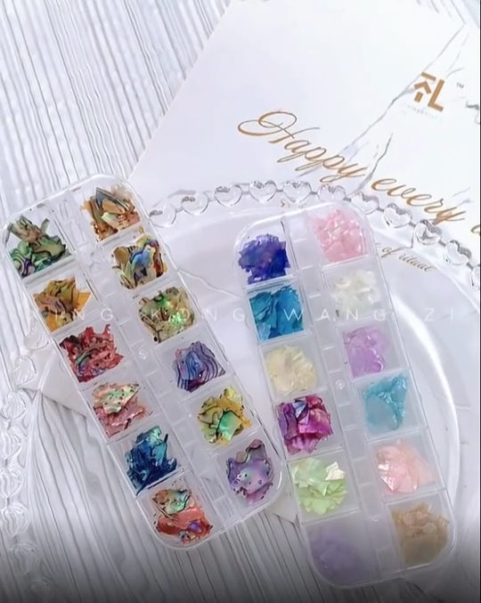Nail Art Charms Flakes Abalone 3D Irregular Slice Shell Stone DIY Manicure Decor