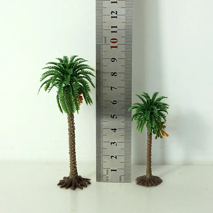 Coconut Palm Model Trees 10Pcs Plastic Scale DIY Park Rainforest Scenery Diorama