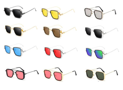 Vintage Steampunk Sunglasses Men Retro Metal Square Eyewear Trendy Women Shades