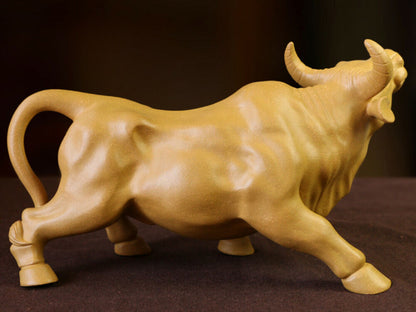 chinese yixing zisha tea pet OX decoration Cattle Yellow Duan Clay mascot cow