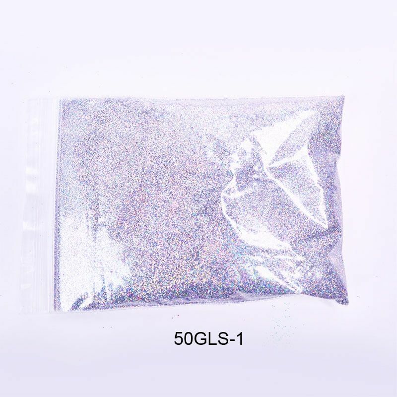 50G/Bag Holographic Glitter Nail Art Decoration Powder Pigment Laser Dust Sequin