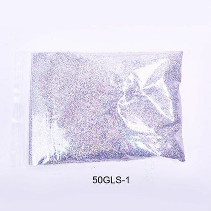 50G/Bag Holographic Glitter Nail Art Decoration Powder Pigment Laser Dust Sequin