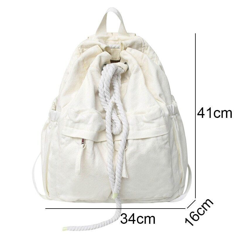 Ladies Canvas Girl Book Bag Brown Laptop Backpack Women Travel School Bag Cool